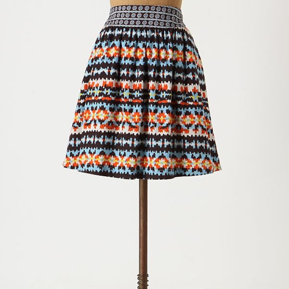 Anthropologie Porridge Duo-Patterned Skirt